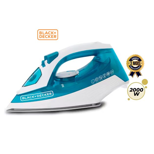 Fer à Repasser à Vapeur avec Semelle Céramique Antiadhésive - BLACK & DECKER