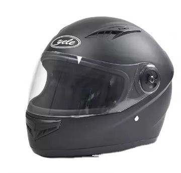 Casque de moto noir avec visière anti-rayures
