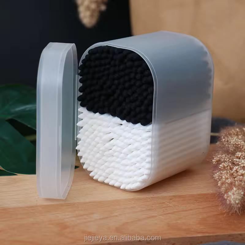 coton-tiges en bois avec boite de rangement