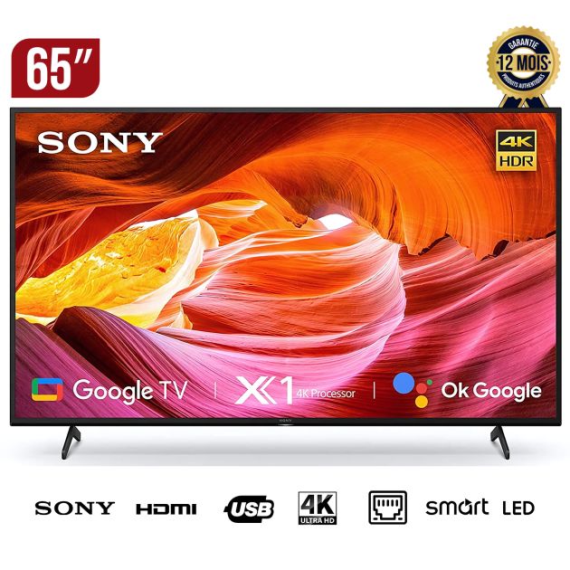 TV Smart Sony 65 Pouces - KD-65X75K - 4K Ultra HD - Android TV - HDR Dolby Vision - Wi-Fi - Noir - Garantie 12 Mois