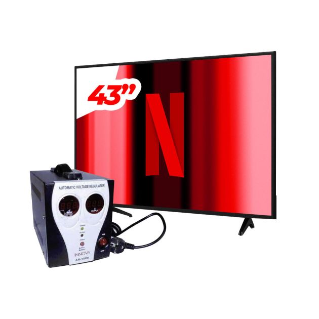 Smart Tv Hisense 43A4GS - 43 pouces - Full HD - Noir - Garantie 6 mois + Régulateur De Tension AB -1000VA - Innova