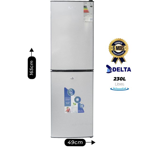 Réfrigérateur Combiné Delta -230 Litres - DRF-275 - A++ (Consommation d'énergie très économique) - Gris