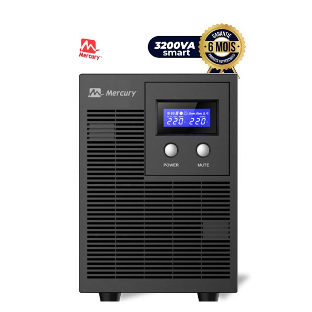 Onduleur Mercury Elite 3200 VA Smart - Écran LCD et AVR intégré - 6 Mois