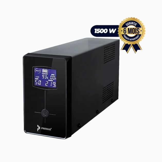 Onduleur Premax PM-UPS1500 - 1500VA - Protection contre les surtensions et surchages - 6 Mois