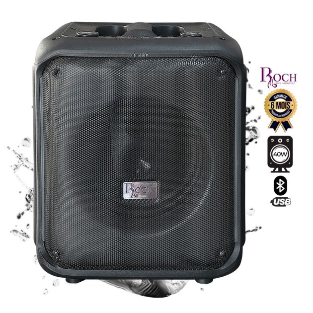 Enceinte rechargeable Roch avec micro - RPS-08M1 - 40 Watt - Bluetooth /USB/AUX /SD-carte