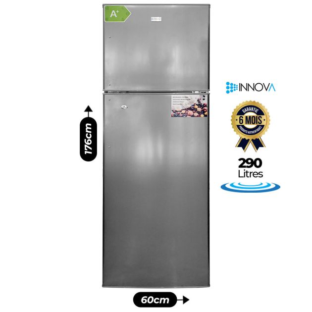 Réfrigérateur Combiné Innova - IN-520 - 290L - 60 x 60 x 176 cm - Gris