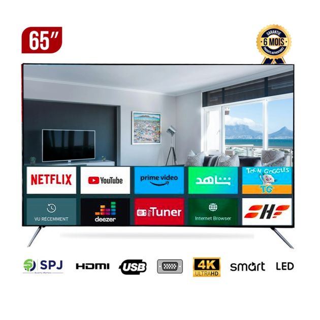 SMART TV SPJ - 65 pouces - 4KS65BL3200V - 4K- Android - Chrome intégré - Garantie 06 Mois