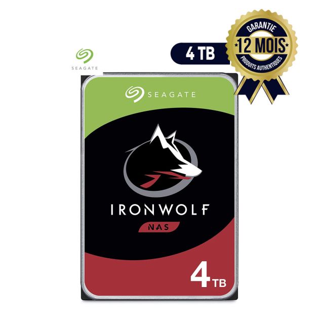 Disque dur interne Seagate IronWolf 4TB NAS HDD 3.5 pouces SATA III 6Gb/s ‎7200TPM 256MB Cache