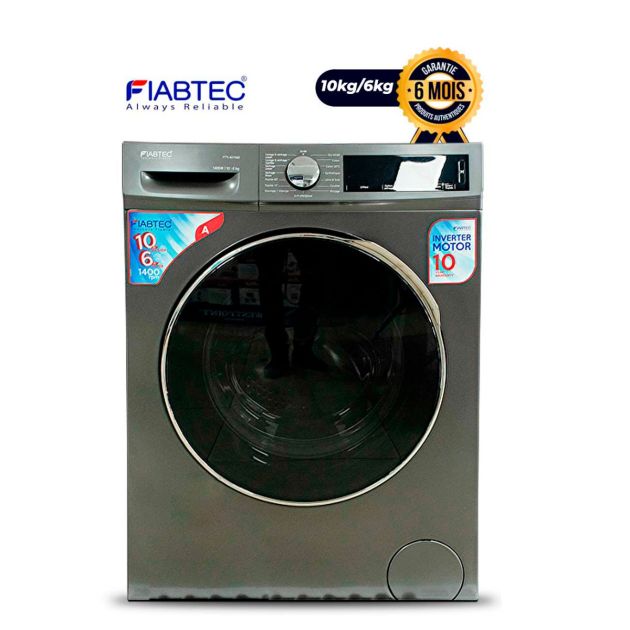 Machine à laver automatique FIABTEC - FTTL- B21060 - Lavage 10Kg et séchage 6Kg - Gris - Economie A+++