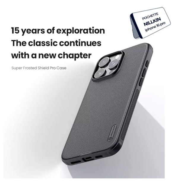 Pochette Nillkin Super Frosted Shield Pro pour iPhone 16 Pro