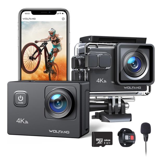Caméra de sport 4K - Avec MicroSD 64 Go - 30 FPS