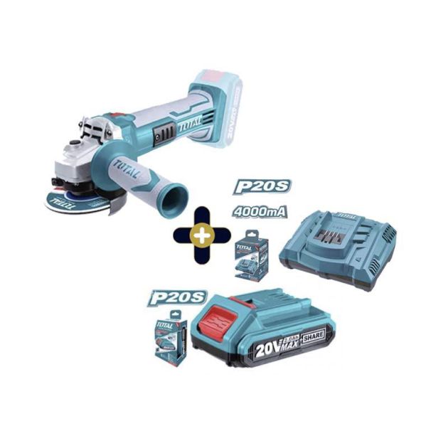 Batterie au lithium-ion - TFBLI2001 + Chargeur intelligent - TFCLI2003 + Meuleuse d'angle sans fil - TAGLI1151 - 6 mois