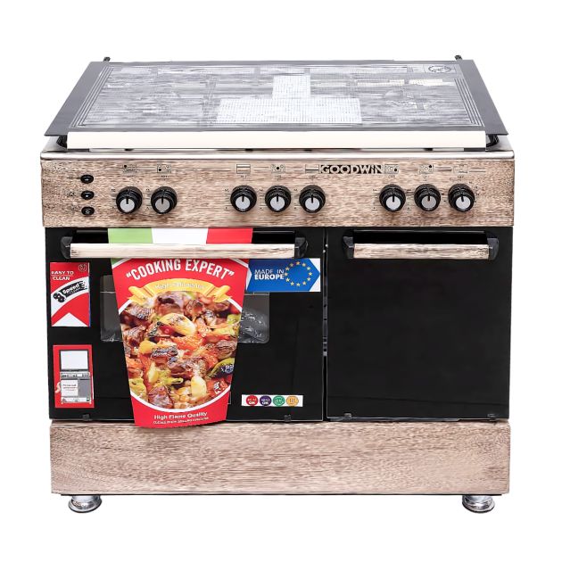 Cuisinière GOODWIN 5 Feux - 60 x 90 Cm - Allumage électrique - Origine Européenne - Avec Porte-Bouteille Gaz