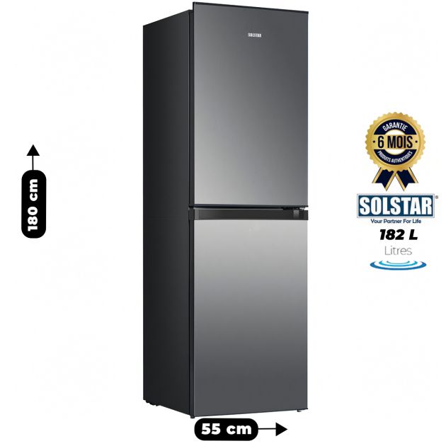 Réfrigérateur Combine SOLSTAR - RF367K-BDSLV SS - 182L - Argent -