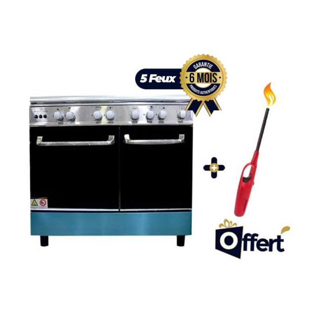 Cuisinière BELLE FRANCE-5BBC- Avec Porte Gaz - 60  90 - Argent