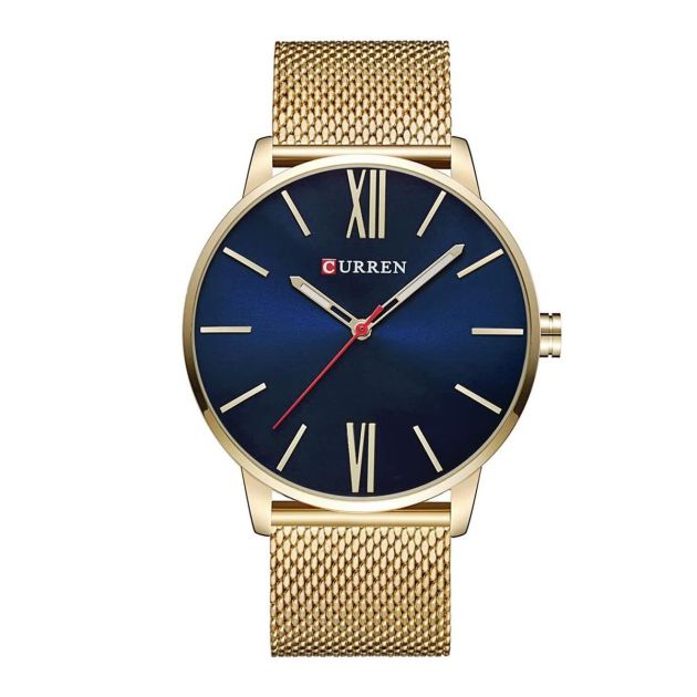 Montre homme étanche Curren - Acier inoxydable pour homme - Doré et Noir