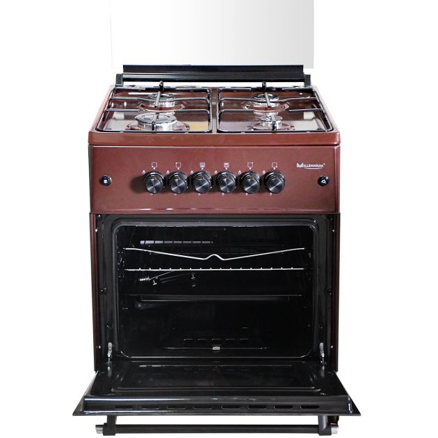 Cuisinière à Gaz - 4 foyers - MILLENNIUM - FSG606-BR - 60 x 60 cm - Marron