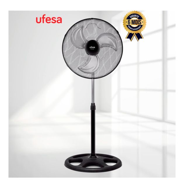 Ventilateur Ottawa 3 en 1 (Sur pied, Mural et de table) - UFESA - UF84105334 - 70W - Diamètre 45 cm - Noir