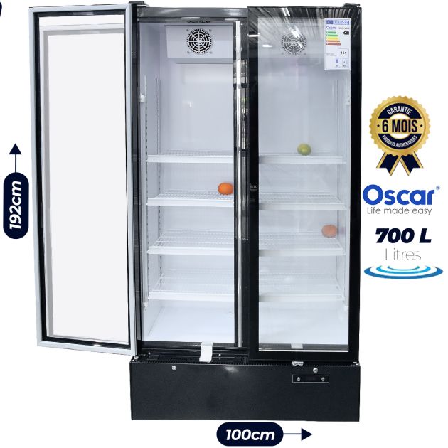 Réfrigérateur Vitrine Oscar - Double porte - OSC - Noir