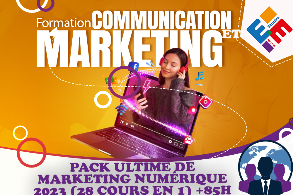 Pack ultime de marketing numérique 2023 (28 cours en 1) +85h