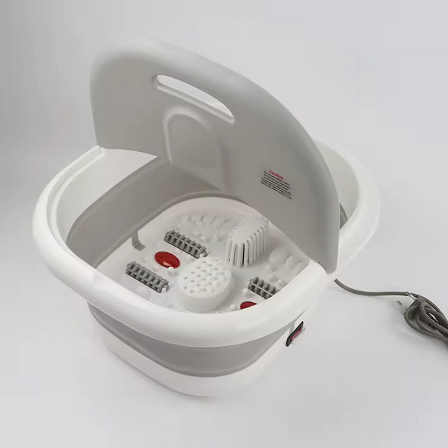 Seau de bain de pieds chauffant entièrement automatique MU Seau de bain de pieds pliant pour thérapie magnétique Seau de bain de pieds oxygénant à ondes d'air