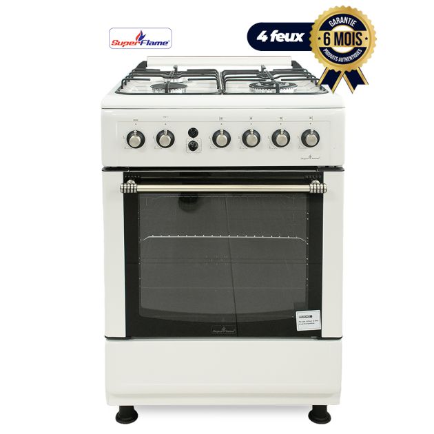 Cuisinière à gaz  SUPER FLAME - PREMIUM - 4 foyers - 60 x 60 - SFKI6402GBZC - IVOIRE RUSTIQUE