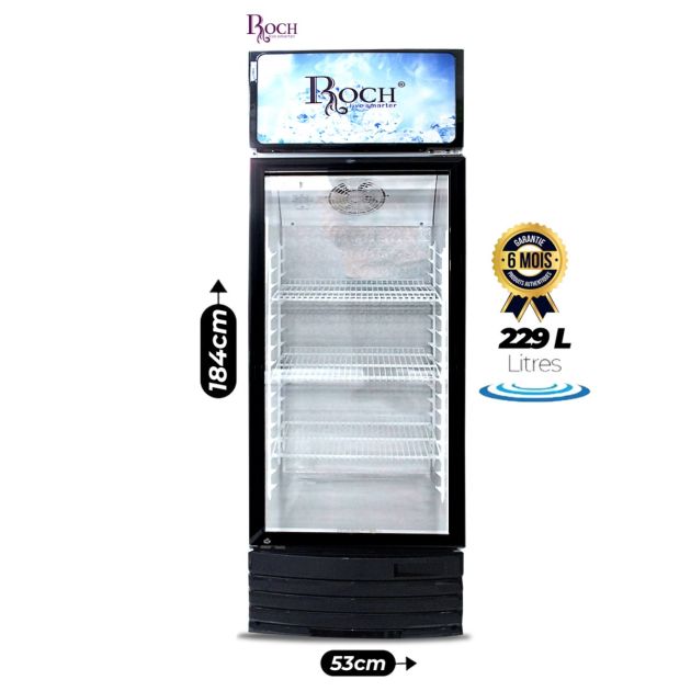 Réfrigérateur à boissons vitré  ROCH - 1 Battant - RSF 290-O - 229 litres - Bleu/noir - Garantie 6 mois
