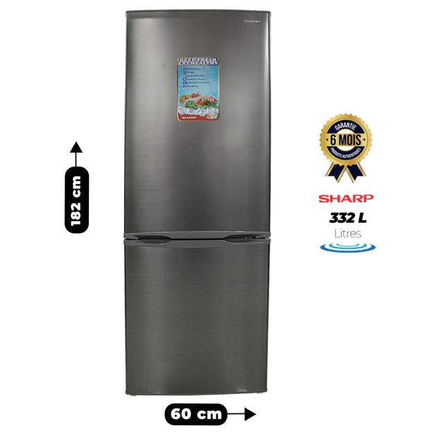 Réfrigérateur Combine Sharp - Bh400 - 332L - Gris