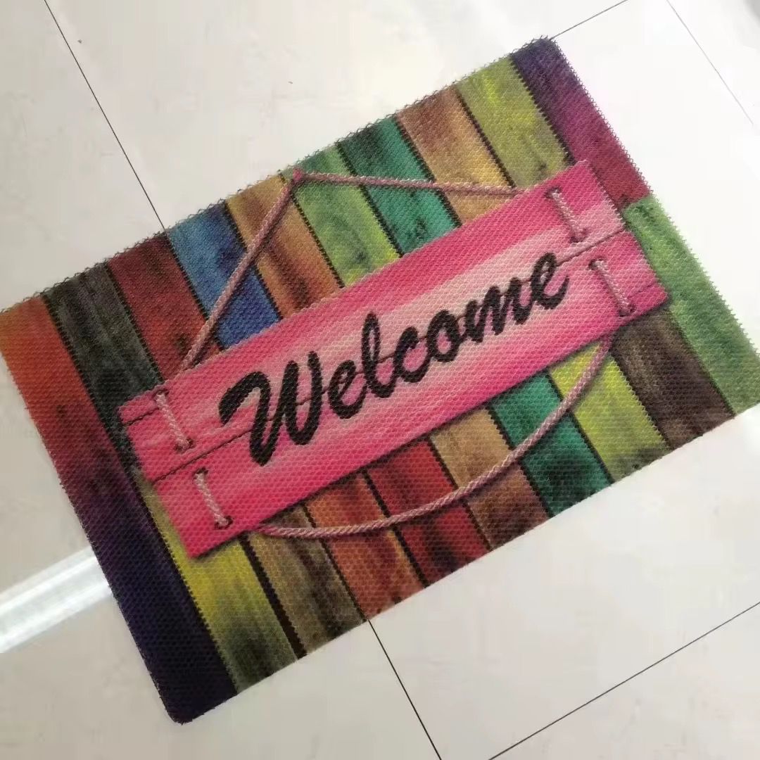 Tapis d'entrée coloré "Welcome"