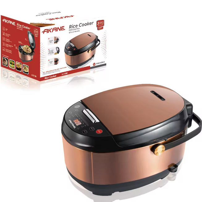 AKANE 900W Cuiseur à riz A.0100 Olla Arrocera avec une capacité de 5L, pot intérieur antiadhésif et cuisson à température constante