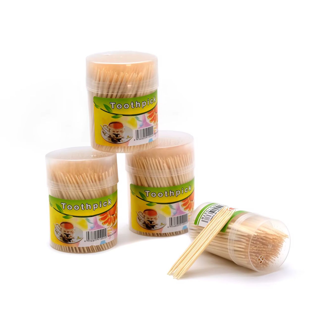 cure-dent en bois jaune