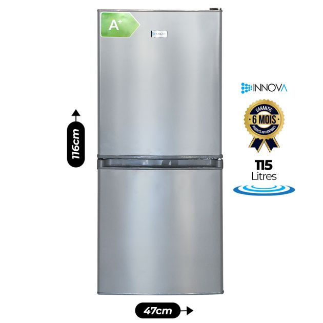 Réfrigérateur double battant Innova - IN195 - 115 L - Argent