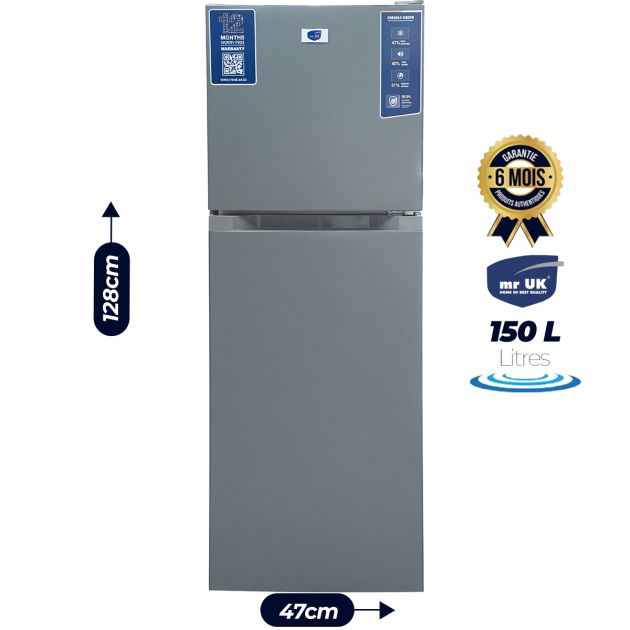 Réfrigérateur à double battant MR UK -FTUI-F91-15-148 - 150 litres - GRIS-MATT