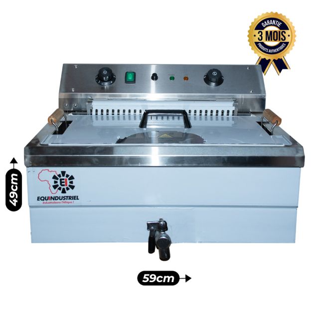 Friteuse Électrique - EF-30/30Lx1 - 30 litres - 4,8KW - 50 à 200 degrés - Minuteur de cuisson - Inox