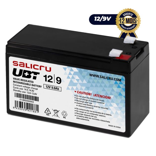 Batterie d'onduleur Salicru - UBT -12/9V- AGM rechargeable - Garantie 12 mois