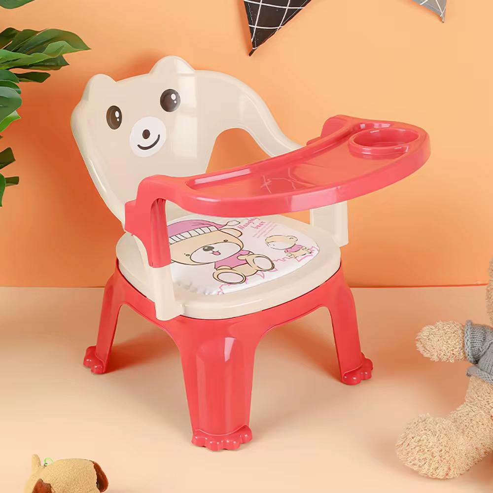 Chaise Enfant Plastique Rose Motif Ours