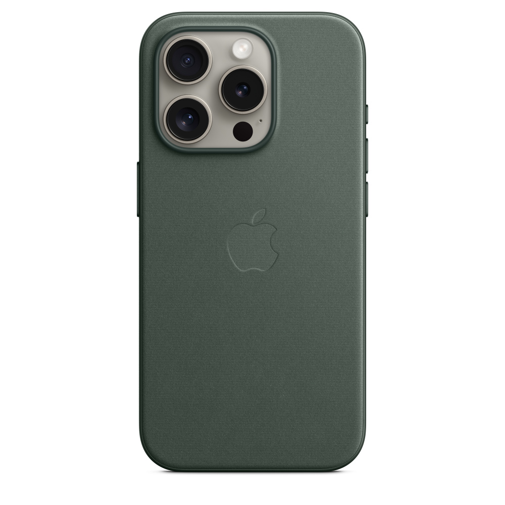 Coque FineWoven pour iPhone 15 Pro avec MagSafe - Evergreen