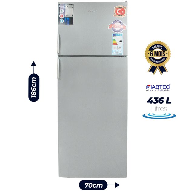 Réfrigérateur Double Battant FIABTEC - 436 Litres - FTTL453436 - Acier Inoxydable