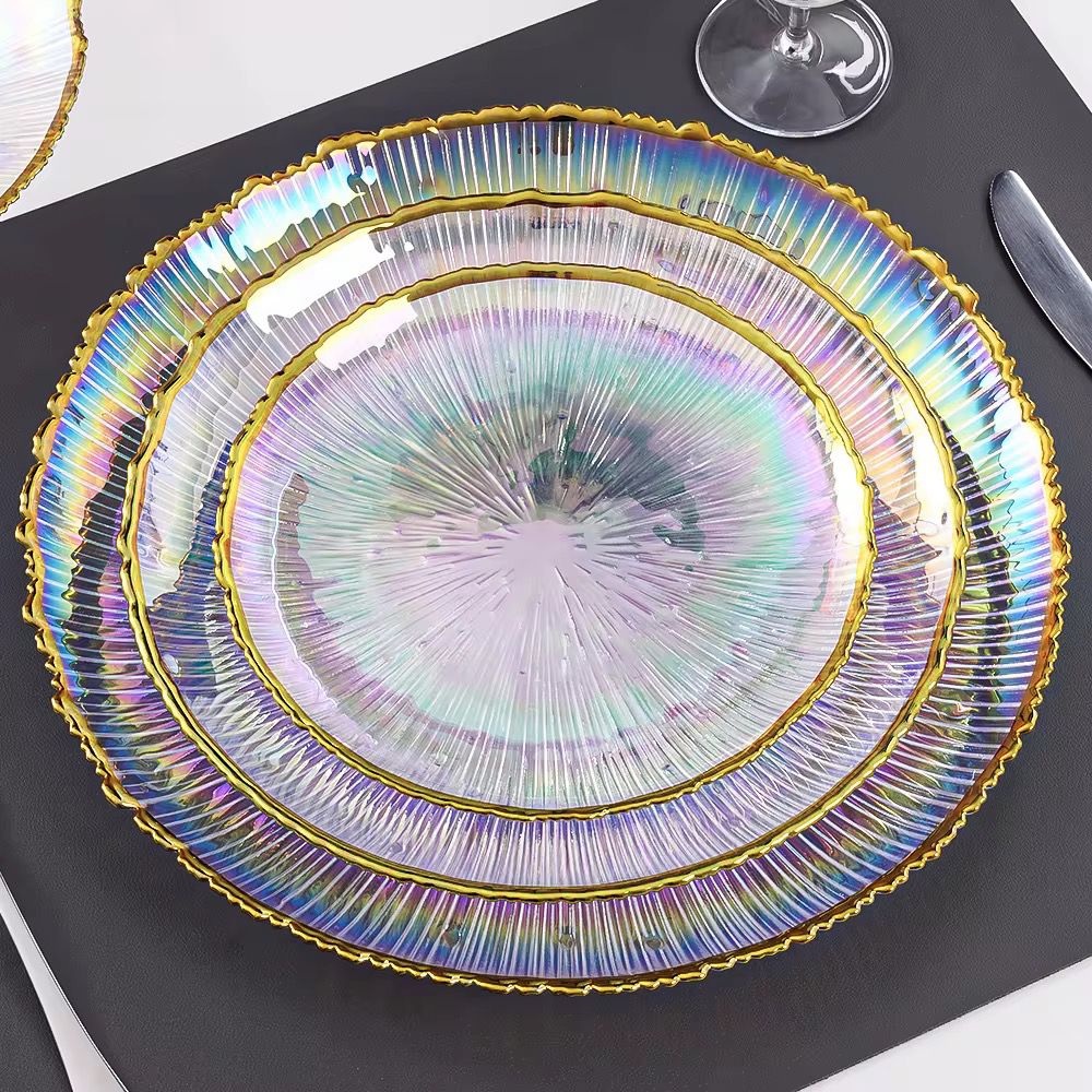 Assiette décorative en verre (TX)