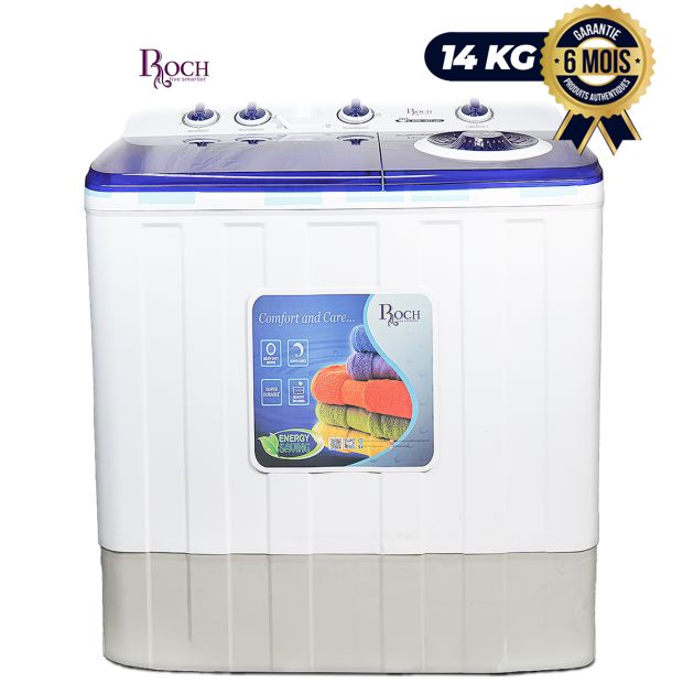 Machine à Laver Semi Automatique Roch - Lavage - Essorage - Économique - 14Kg