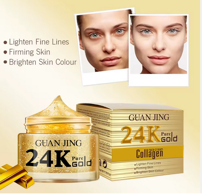 24k or collagène visage lumineux jour crème de nuit Anti-âge rides peau éclaircissant crème hydratante pour les femmes