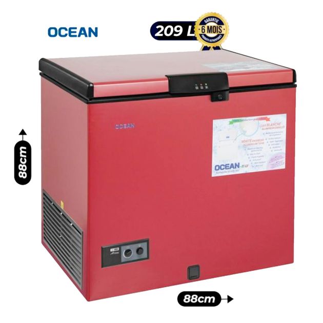 Congélateur Coffre OCEAN NOFROST- OCNJ31TLLRAL - 209L - Rouge foncé - A+