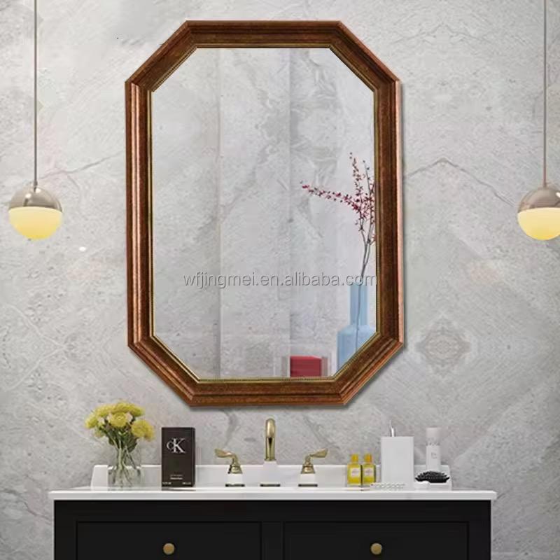 Miroir octogonal en bois