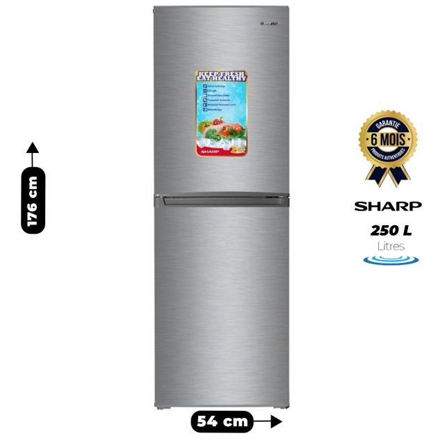 Réfrigérateur Combiné Sharp - BH320 - 250 Litres - Argent
