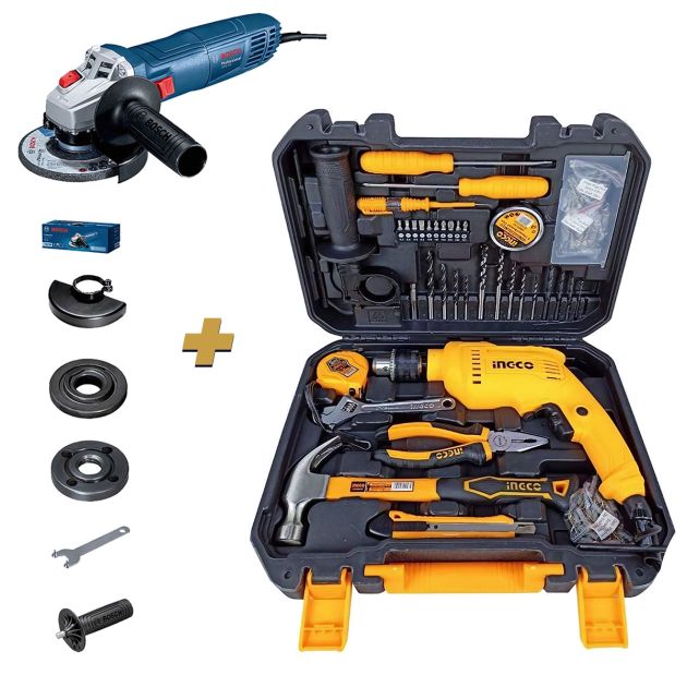 Ensemble d'outils INGCO HKTHP11151 + Meuleuse Bosch GWS 700 - 6 Mois