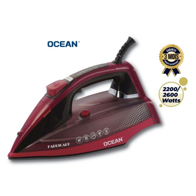 Fer à vapeur avec fonction anti-brûlure et semelle antiadhésive - OCEAN - OCSI3100 - 2200-2600 watts