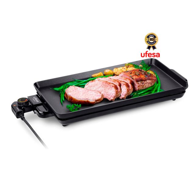 Plaque de Grill Anti adhésive Electrique Aspen Plancha - UFESA - GR8425 - 2500W - Surface 49x27cm