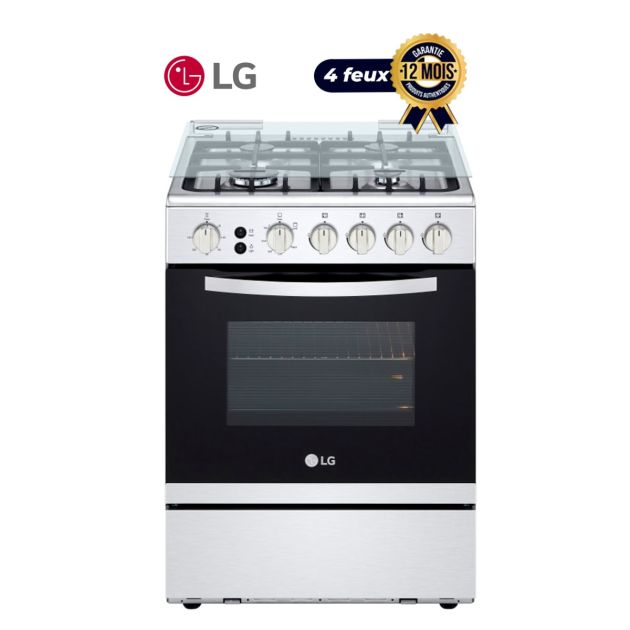 Cuisinière à Gaz LG - FA211RMA - 4 Feux - 60 x 60 cm - INOX -Argent