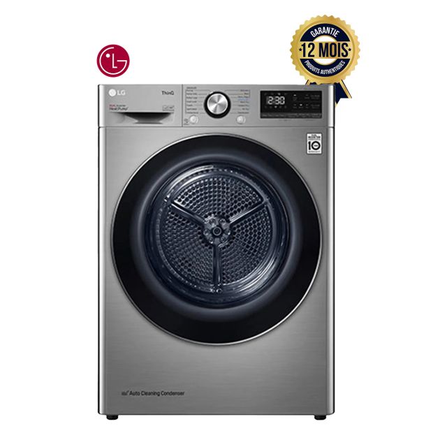 Sèche-linge LG - Type à condensation - 9 kg - LG-RH90V9PV8N - Diagnostic intelligent - GRIS