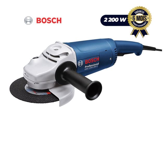 Meuleuse d'angle professionnelle BOSCH GWS 2200-230 - 2200 W - 6500 tr/min - 6 Mois